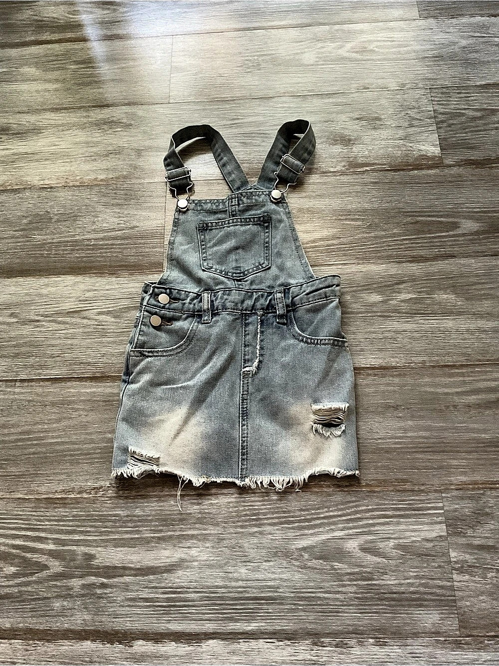 Gray Denim Overall Skirt